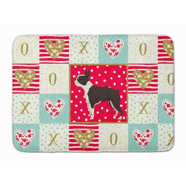 Carolines Treasures 19 x 27 in. Boston Terrier Love Machine Washable Memory Foam Mat CK5915RUG - main